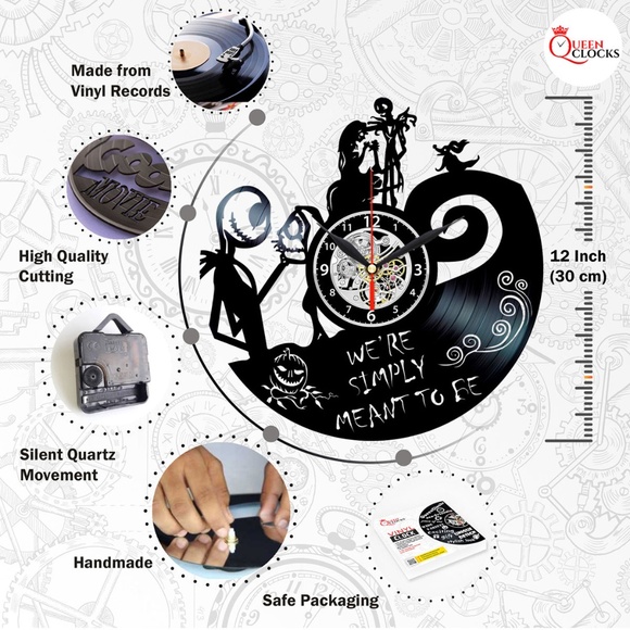 Nightmare Before Christmas Vinyl Clock Decor Gifts